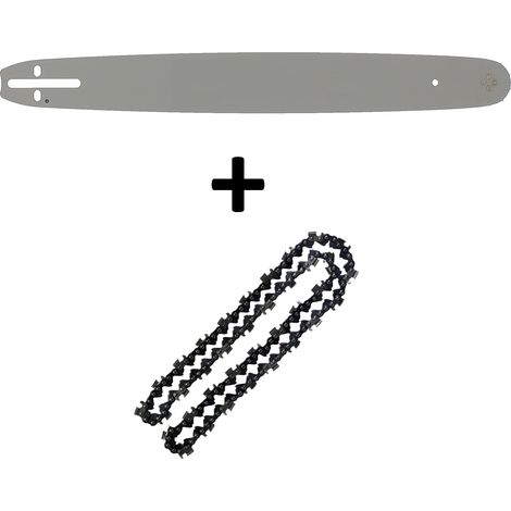 Guide 18 pouces (45 cm) avec chaîne 72 maillons – Pas de chaîne .325' – Largeur de jauge 1.5 mm – Pour tronçonneuses GT Garden