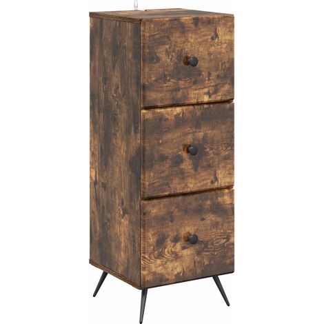 Mobile con Cassetti Rovere Fumo 33 x 34,5 x 90 cm vidaXL