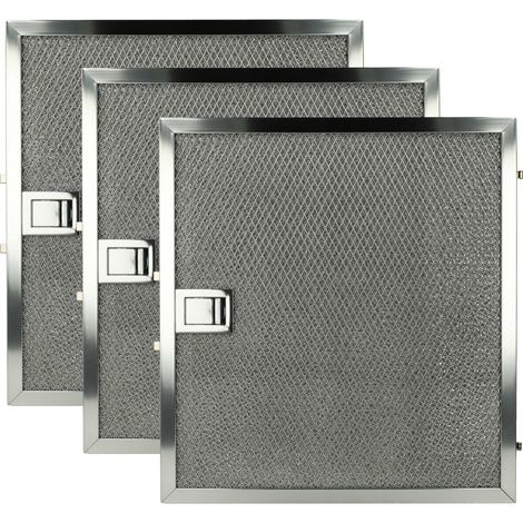 vhbw 3x Filter Metallfettfilter kompatibel mit Miele DA 430-4, DA 430-4 EXT Dunstabzugshaube, Metall