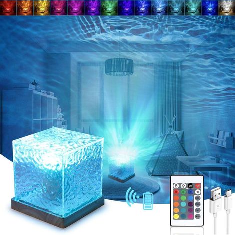 Projecteur Étoiles LED - Lampe Projection Vagues RGB 16 Couleurs avec et Contrôle Tactile et Télécommande - Luminosité réglable (1/5)