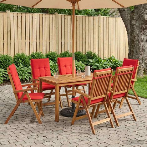 vidaXL Set da pranzo da giardino 7 pezzi Naturale (1/5)