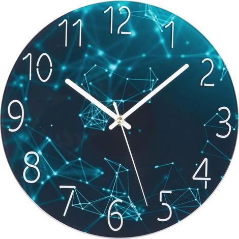 Silent Wall Clock Non coutil,Horloge Murale Moderne Silencieuse à Quartz 30cm Fonctionnant sur Batterie B (1/4)