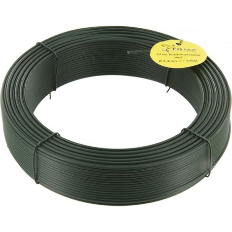 Galvanisiertes, plastifiziertes Spannungsdraht Grün 2,4 mm - 100 m