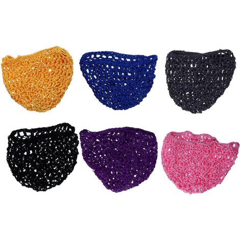 Lot de 6 filets à cheveux crochetés, pratiques et colorés.-20.00X14.00X0.50CM (1/4)