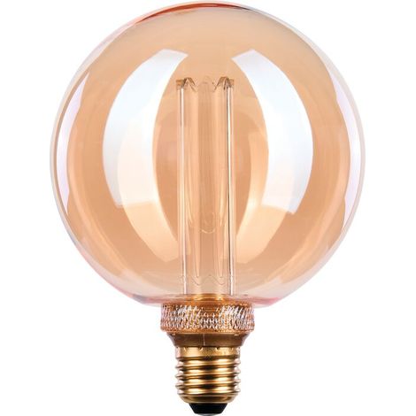 Ampoule LED globe à filament déco - Rivière - Xxcell - E27 - 3,5 W - 120 lm - 1800 K - Dimmable - D. 125 mm - Ambrée (1/4)