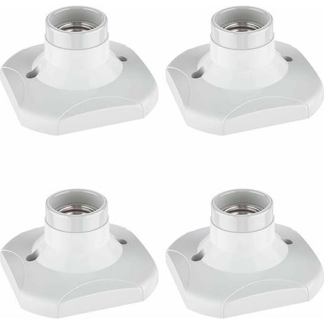 Portalampada in ceramica E27, 4 pezzi Portalampada E27 Base per portalampada E27 Montaggio a parete, Bianco
