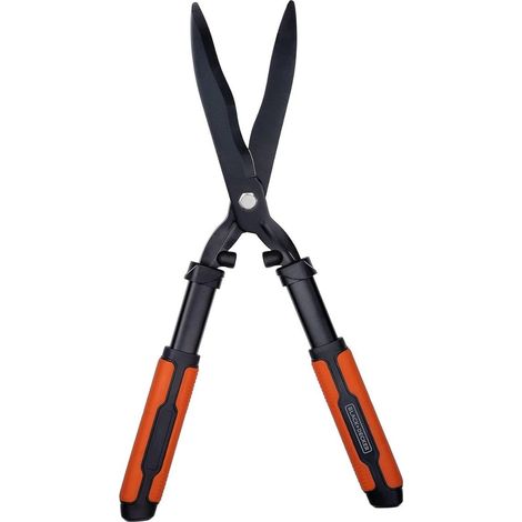 Taille Haie Ondulé - Cisaille de Jardin 53 cm - avec Lames Dentelées en Acier - Outillage de Jardin - Noir/Orange (1/5)