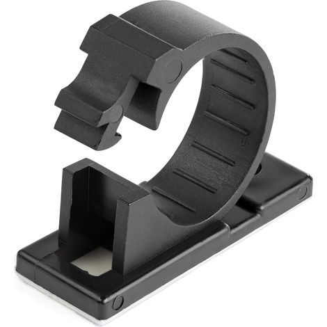 StarTech.com 100 Clips de Gestin de Cableado Adhesivos - Negro - Organizador de Cableado para Escritorios/Oficinas - Mordaza de Nylon Autoadhesiva co