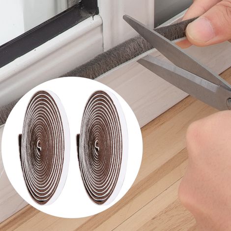 Lot de 2 bandes d'étanchéité adhésives marron de 5 m, 9 x 5 mm, pour portes, fenêtres et voitures, résistantes à la poussière et au vent (1/5)