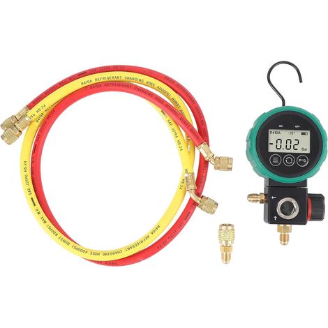 Manomètre Numérique HVAC, 0-5MPa Testeur de Pression Haute Précision avec Système à Soupape à Bille, Arrêt Minuteur, Alarme Surcharge, Compatible avec R22 R32 R410A R134a (1/5)