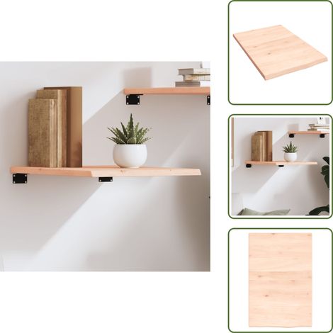 Wandregal 40x60x2 cm Massivholz Eiche Unbehandelt - Wandregal - Eichendielen - Holzwandregal - Regalbrett - Wohnzimmerdeko (1/5)