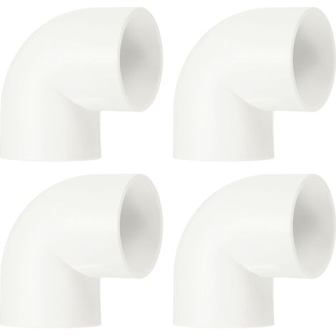 1-1/2" Coude À 90 Degrés, 4 Pcs Raccords De Tuyau PVC 2 Voies Coude Angle Droit Adaptateur De Sortie Latérale Raccord PVC Connecteurs Pour DIY Construction De Meubles, Blanc (1/5)