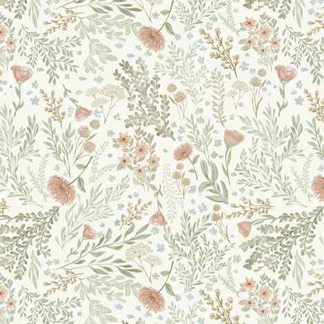 Papier Peint Autocollant En Vinyle-44Cm X 3 M-Film Adhésif Pour Meubles-Fleurs Et Feuilles-Film Décoratif Imperméable-Crème-[BI178] (1/5)