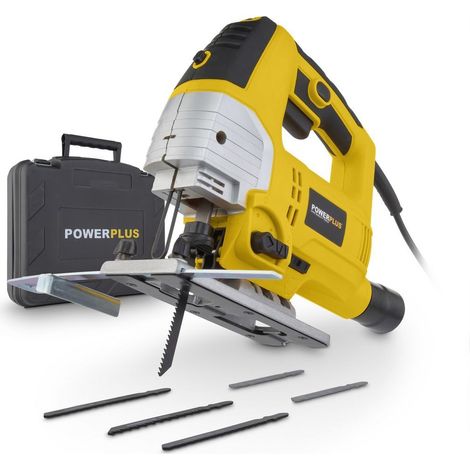 Powerplus Scie Sauteuse Électrique de 810 W POWX0361 - Scie Sauteuse Filaire à Patin Réglable 3000 min-1 - avec 6 Accessoires