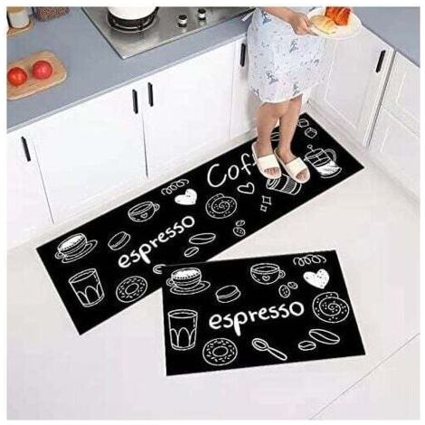 -Lot de 2 Tapis de Cuisine antidérapants, Absorbe l'eau et l'huile, Résistant à la poussière (40 x 60 + 40 x 120 cm) (1/5)