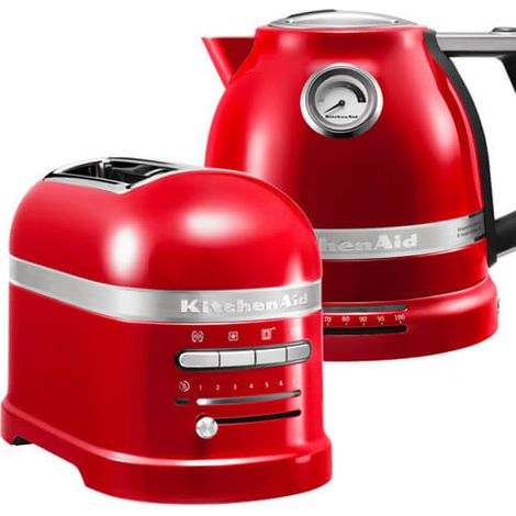 KitchenAid Artisan Empire Red 2 Slot Toaster and Kettle Set