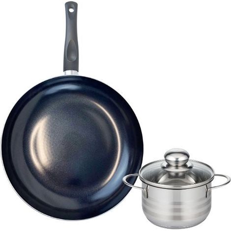 Ensemble de 1 Poêle de cuisson 24 cm et 1 faitout 12 cm Elo Prima Brillant (1/5)