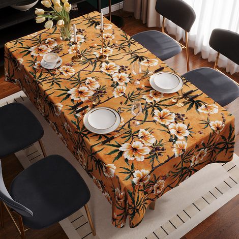 Nappe PVC Américaine Rétro - Imprimé Floral, Imperméable et Résistante à la Chaleur - 110x160 cm (1/3)