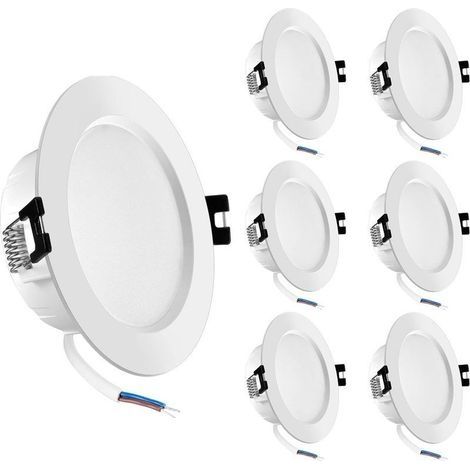 5W Spot Encastrable LED, IP44 étanche LED Plafonnier,Downlight Spot de Plafond, Non Dimmable Plafonnier Rond Pour Salle de Bain, Cuisine, Lot de 6(Blanc Chaud 3000K,Diamètre de 75-80mm) (1/5)