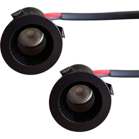 2 Pezzi Mini Faretto Led Da Incasso Rotondo, Carcassa Nera 3000K, 1W 80LM 220V, Ø2240mm, Foro 17mm, Angolo 15° IP20