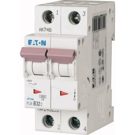 Eaton interruttore magnetotermico automatico modulare 2x32a 4500 ka 2p 243281