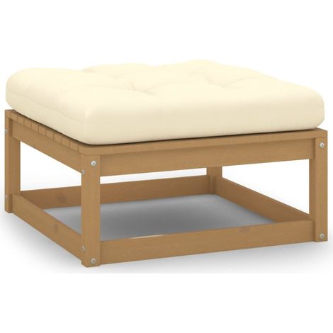 Sgabello da Giardino con Cuscino Marrone ambra in Legno di Pino vidaXL (1/5)