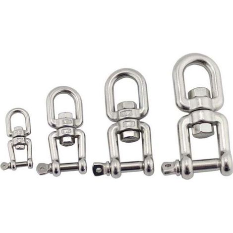 Grilli girevoli per catene di ancoraggio, connettori girevoli per ormeggio in acciaio inox 304 per imbarcazioni - 6 mm (1/4)