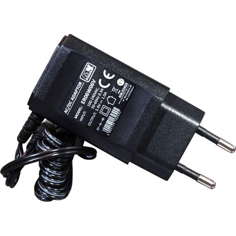 ER06W06V: ER06W06V: alimentatore a spina 6V/1A, presa CA: CEE 7/16, spina CC: 2.1/5.5 (+)