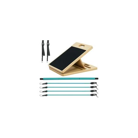 Pilates-Stange und Widerstandsband-Set mit verstellbarem Schrägbrett, blaues Trainingsgerät