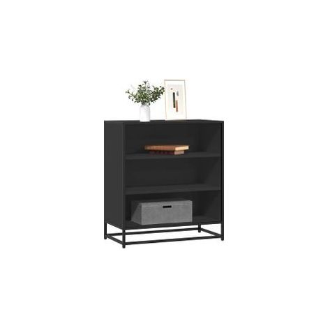 Buffet noir 68x35x76 bois d'ingénierie et métal (1/5)