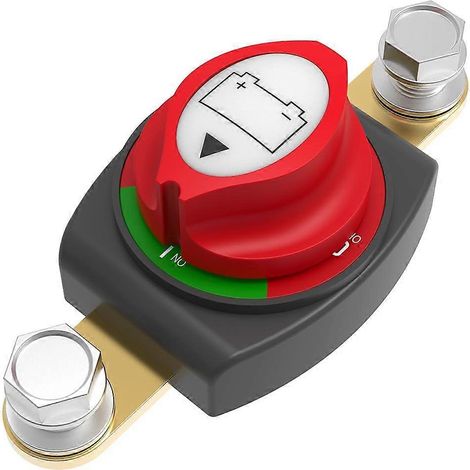 Disjoncteur de batterie, interrupteur de batterie à bornes latérales, sectionneur principal 275 A 12-48 V, compatible avec les automobiles, les camping-cars et les bateaux, marche/arrêt -275 A- (1/5)
