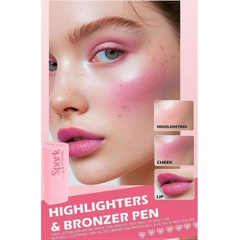Rouge-Highlighter, Herz-Rouge-Balsam, Finishing Stick, Gesichts-Highlighter, Perlmutt-Feinglitzer-Make-up