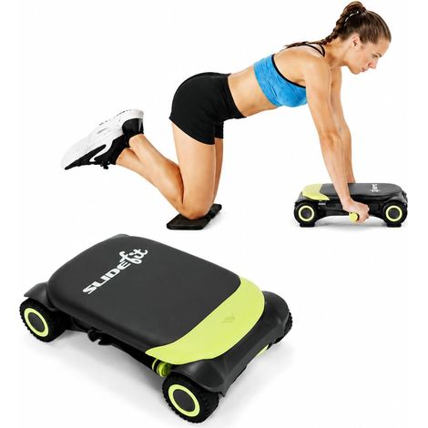 Wonder Core Slide Fit : rouleau abdominaux - Machine d'exercice - Entraînement de base à domicile - Jeux de fitness - Roue abdominale pour salle de sport à domicile - Application d'entraînement (1/5)