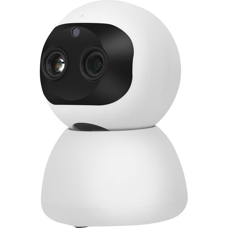 Caméra PTZ Wi-Fi 1080p à double objectif avec détection de mouvement, audio bidirectionnel, vision nocturne infrarouge et prise 100-240 V. (1/5)