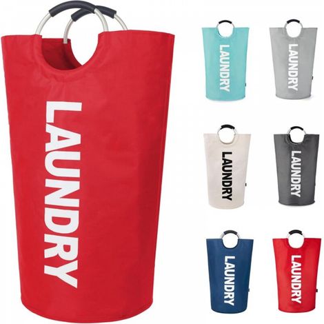 Grand panier à linge rouge, 383879cm, 1 sac à linge pliable, panier à linge haut indépendant, pliable. (1/5)