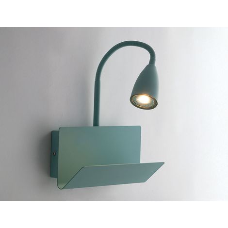 LED Leselampe Grün mit Ablage & USB Ladefunktion, Breite 23cm (1/4)