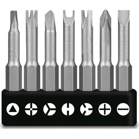 Lot de 7 tournevis spéciaux en forme de U 50 mm - Type Y - Intérieur cruciforme - Tournevis à trois points - Embouts de vissage (1/5)