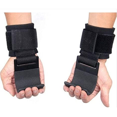 Une paire protège-paume en cuir de vache antidérapant avec protection de barre horizontale de traction Noir (1/5)
