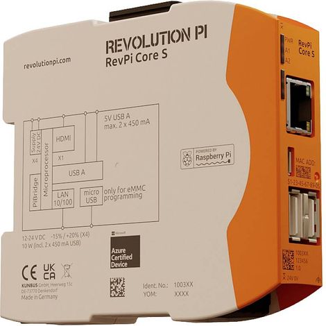 Revolution Pi by Kunbus RevPi Core S 8 GB PR100359 Module de commande 24 V/DC X947522