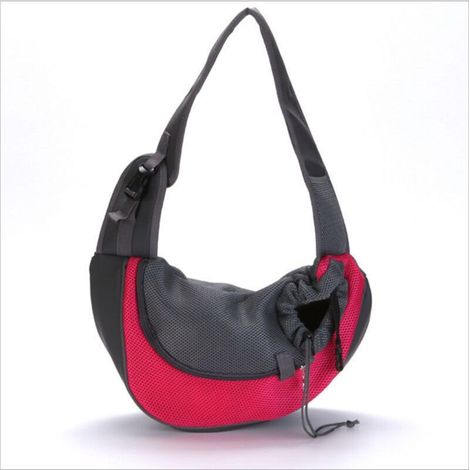 Haustiertasche, tragbare Reise-Schultertasche für Katzen und Hunde, atmungsaktiver Mesh-Haustierrucksack (rot) (1/5)