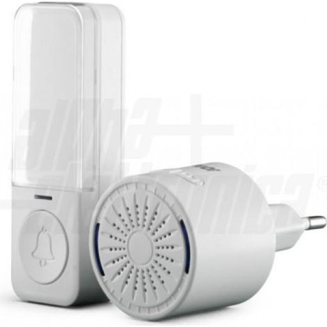 Alpha elettronica kit campanello wireless bianco con pulsante cinetico fino a 180 m db100-01w (1/4)