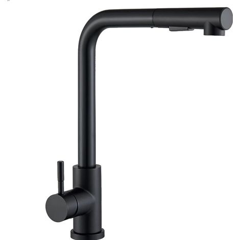 Robinet Extractible en Acier Inoxydable 304 Noir pour Évier de CuisineEau Chaude et Froide avec Installation Facile et Poignée Rotative (1/5)