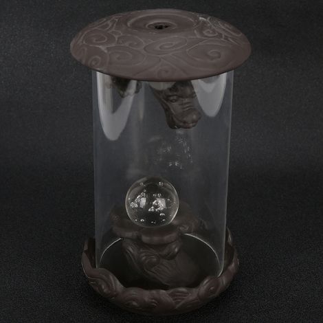 Brûleur d'Encens Dragon Cascade Lumineux, Décoration Vent Éolien en Porcelaine Rouge pour Intérieur (1/5)