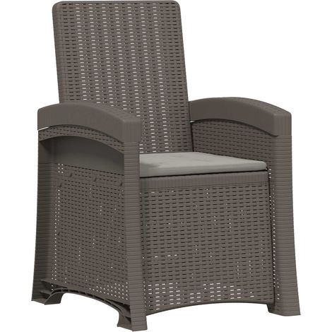 Chaise de jardin inclinable imitant le rotin Gris clair PP vidaXL (1/5)