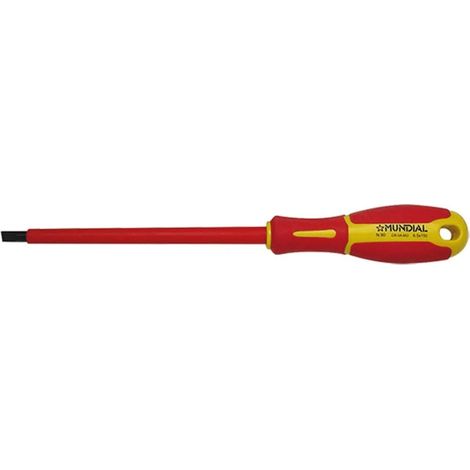 Cacciavite a taglio tipo isolato 1000 volt in acciaio al cromo-vanadio-molibdeno punta nera -2.5 x 80