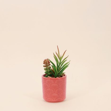 Plante artificielle pot céramique émaillée