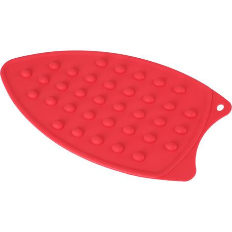 Tapis de repassage en silicone rouge antidérapant et résistant à la chaleur, protection thermique pour fer à repasser, coussin de sécurité réutilisable. (1/5)