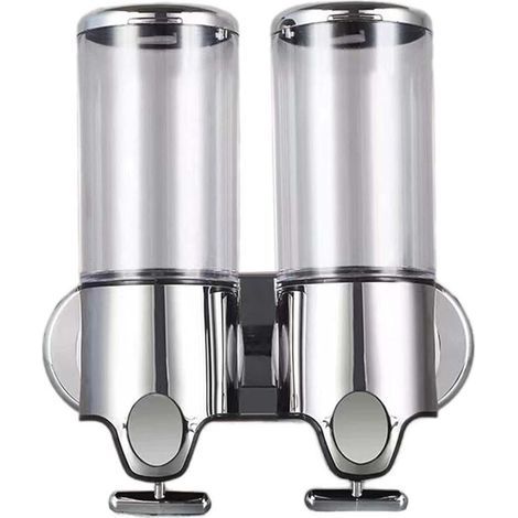 Juego de 2 dispensadores de jabón de pared de 500 ml - Dispensador de jabón manual para desinfectante - Dispensador de champú y gel de ducha para baño, cocina, hotel y oficina (1/5)