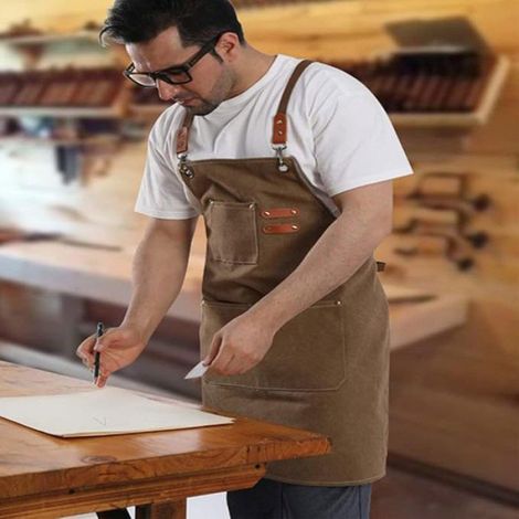 Tablier De Cuisine - Tablier De Barbecue - Toile Étanche - Pour Homme - Unisexe - 1 Pièce (1/4)
