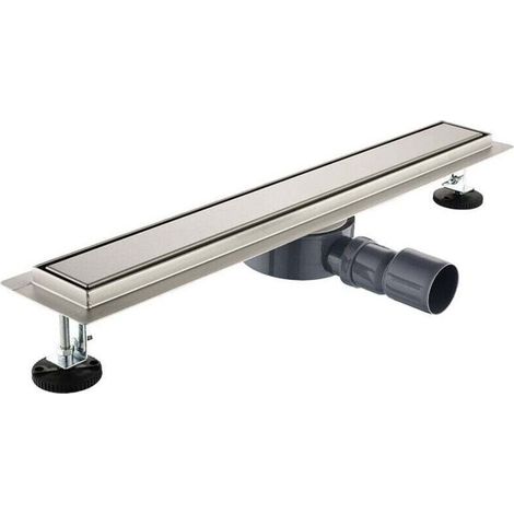 Caniveau de douche 360° avec bonde, siphon et filtre, en acier inoxydable, extra plat, 30 cm (1/4)